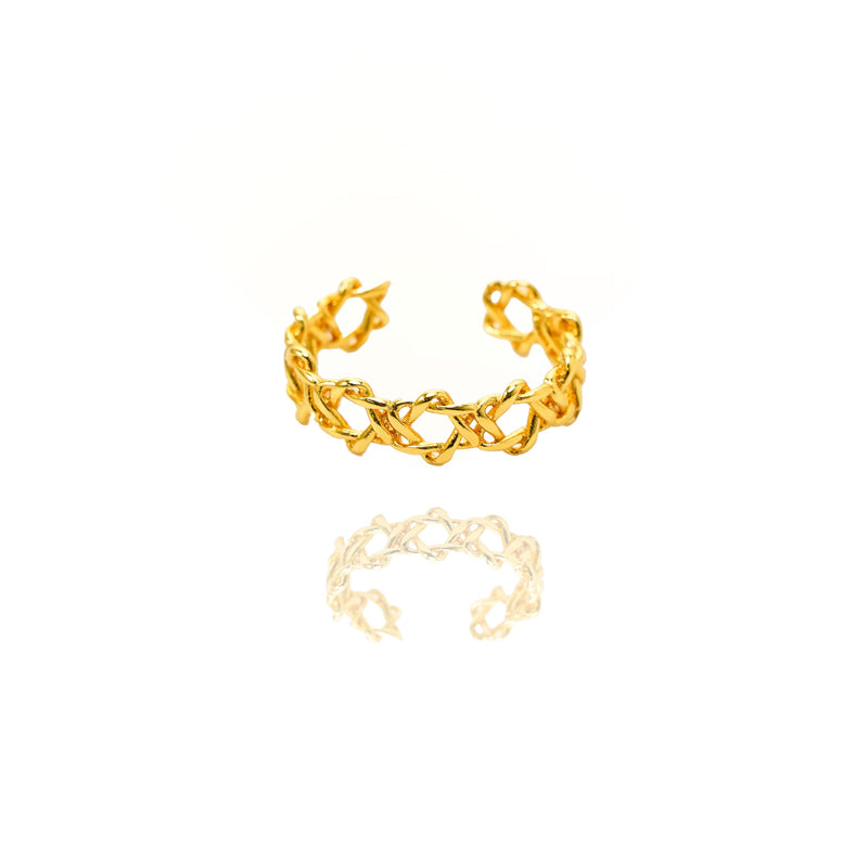 24k Gold Jewelry,Adjustable Ring Vintage Charm Jewelry,Fine Gold Celtic Knot Band Eternity Ring
