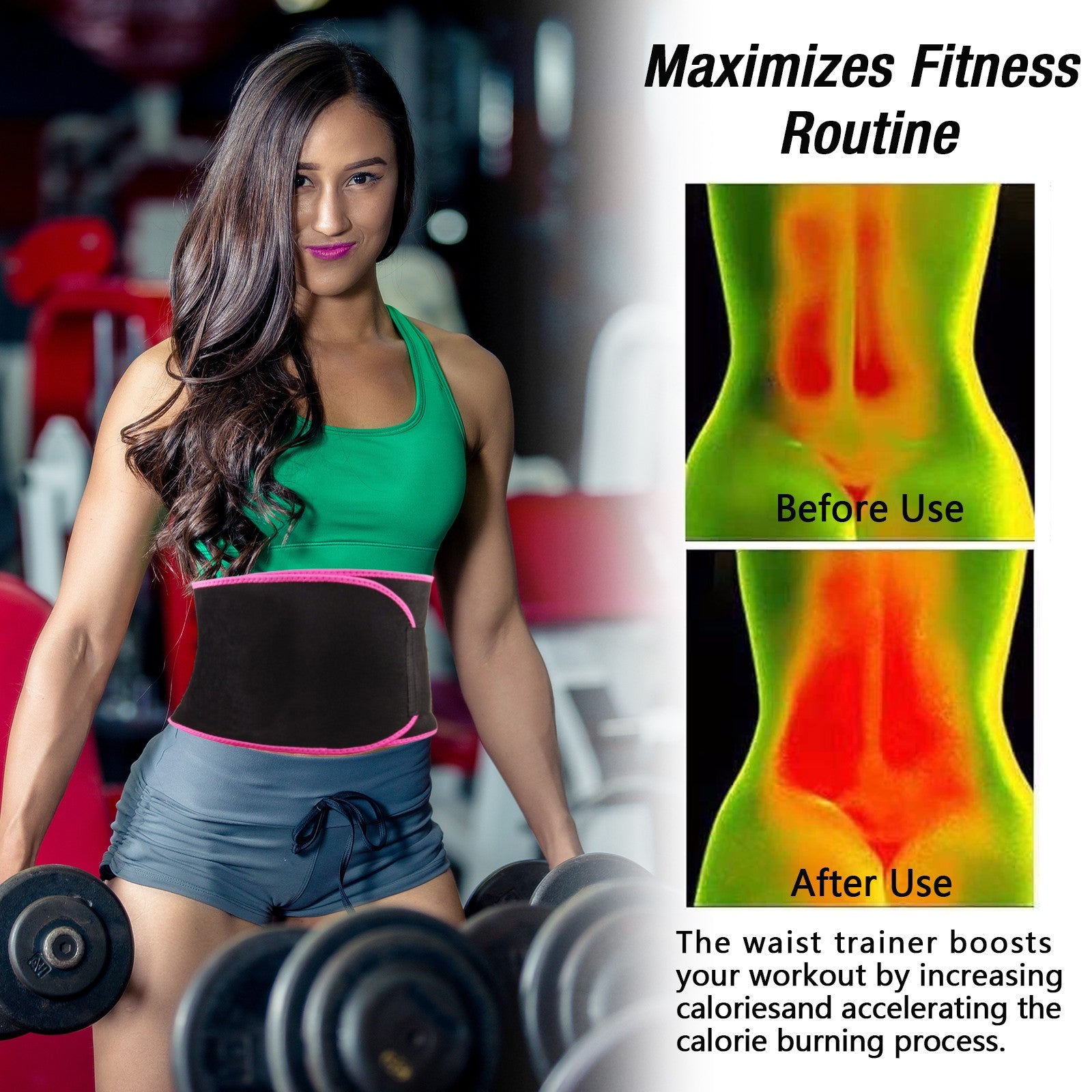 Waist Trimmer Belt Weight Loss Sweat Slim Wrap Fat Burning Straps For Women Men Body Shapper