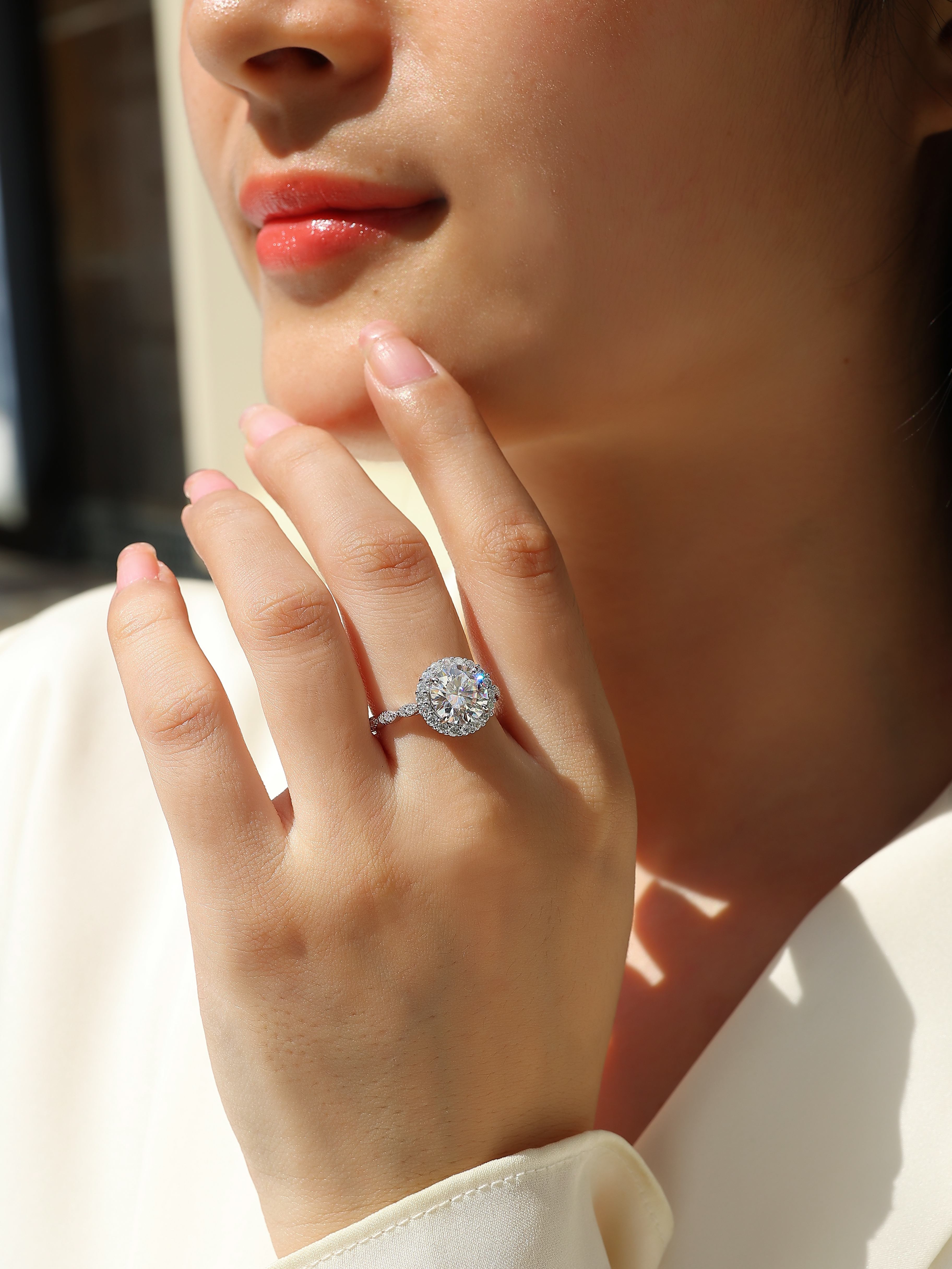 1Starlight Shining - A Fashionable Jewelry Ring Set With 3-carat Moissanite S925 Sterling Silver And Platinum-plated Diamond Prohibit TikTok sales