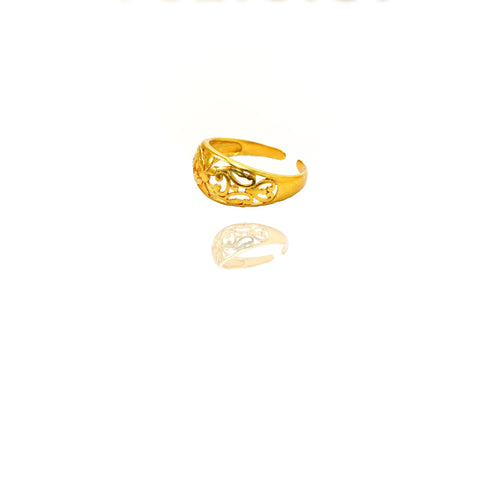 24k Gold Jewelry,Adjustable Flowers Ring Gold Sterling Jewelry For Women